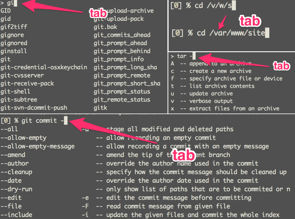 zsh auto complete